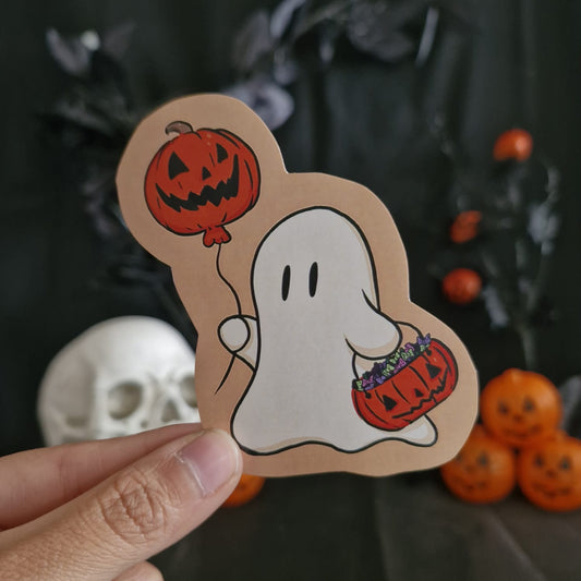 Ghost Trick or Treating Sticker