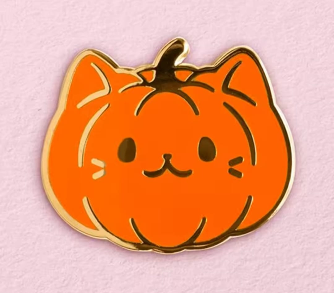 Pin calabaza gato