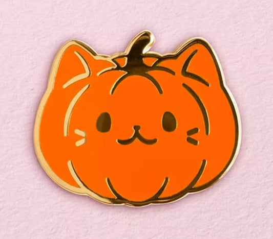 Pin calabaza gato