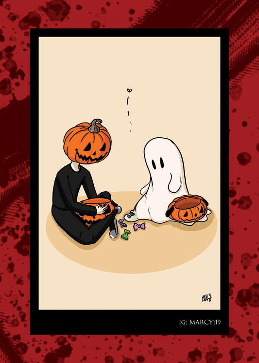 Ghost and Pumpkin Trick or Treating